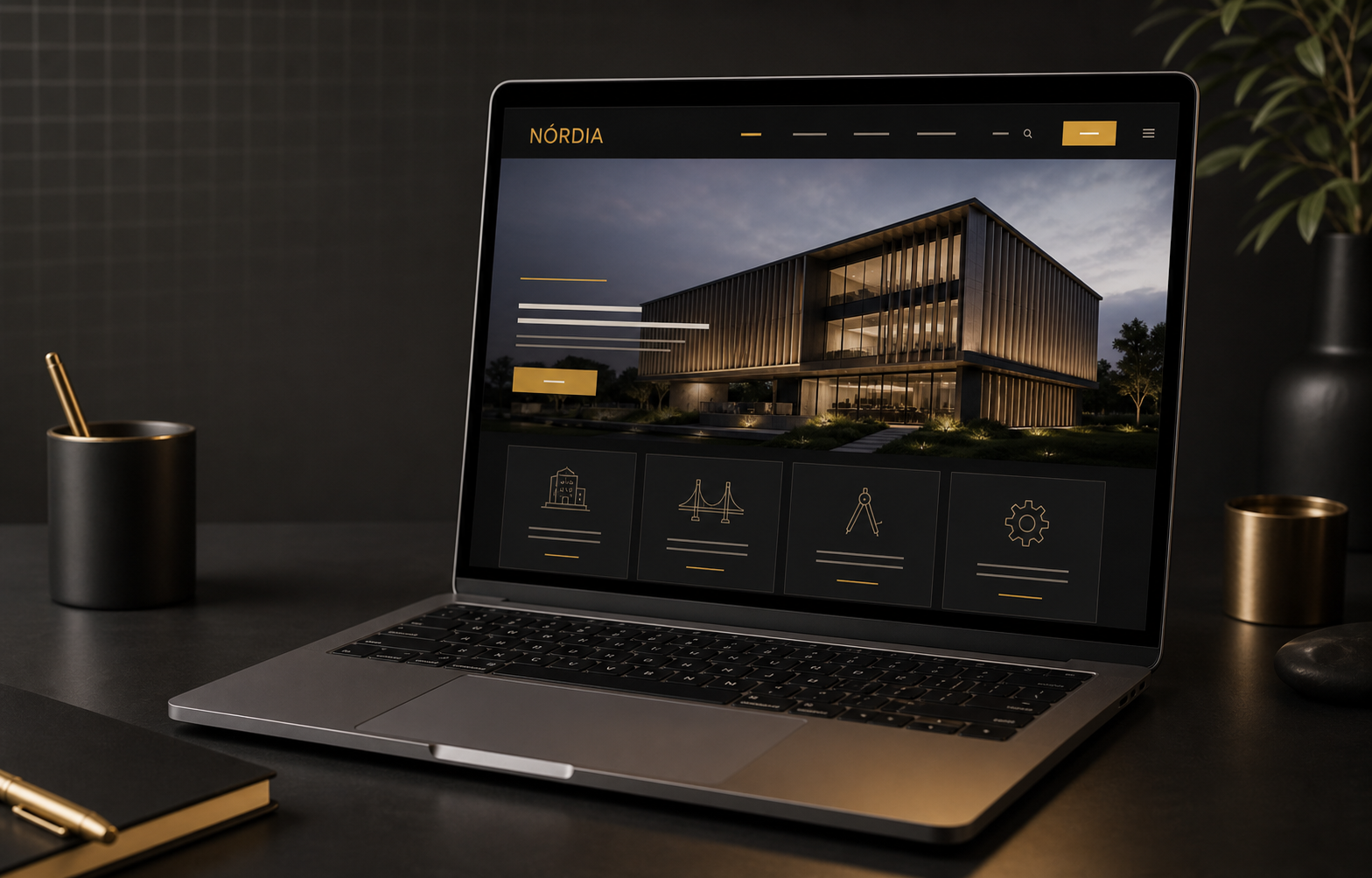Conceito demonstrativo de Website empresarial para Nórdia Engenharia